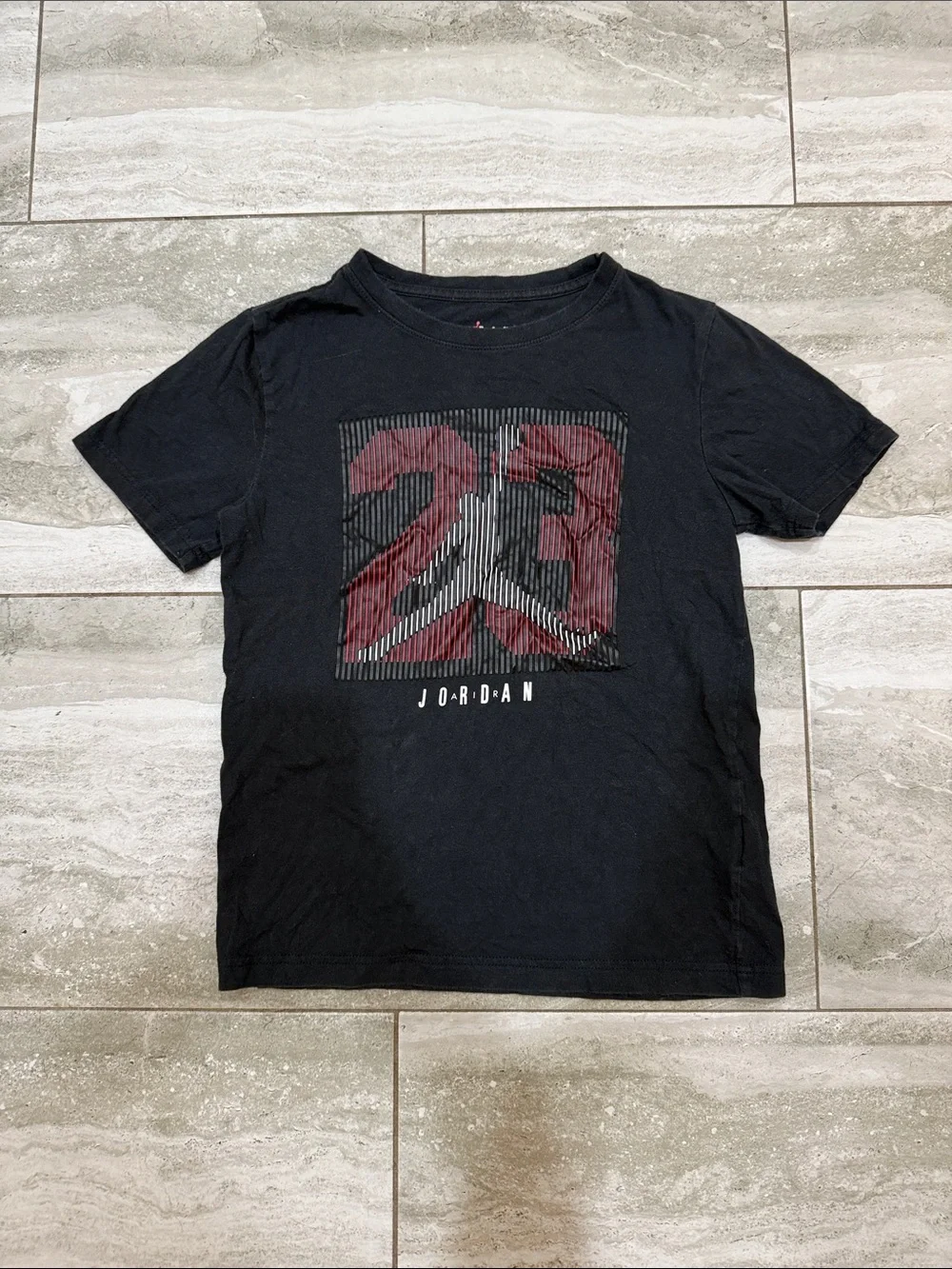 Jordan Black Short-Sleeve Tee with Red '23' Graphic